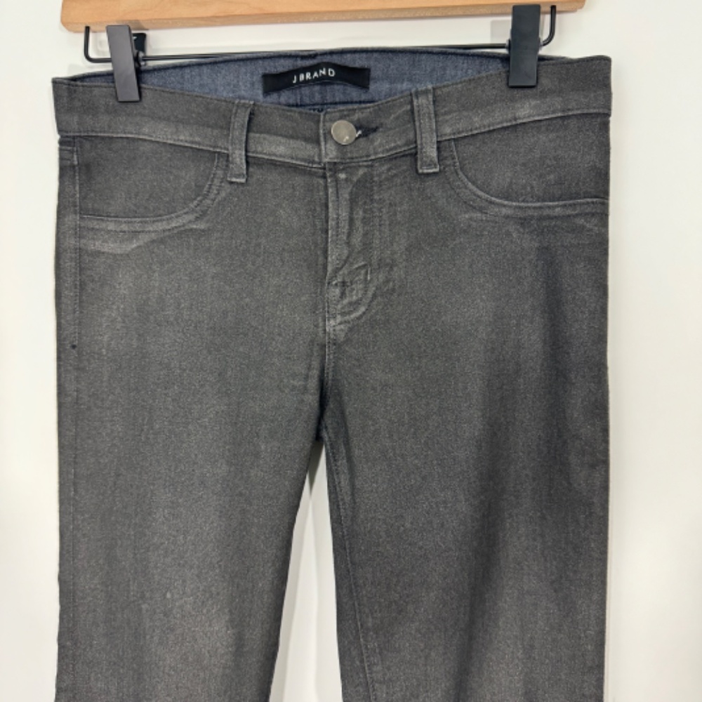 J Brand Women’s Size 27 Gray Moonwalk Coated Super Skinny 901 Low Rise Jeans - Picture 3 of 10